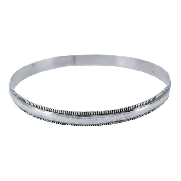 Vintage Sterling Silver 925 5.5mm Milgrain Classic Bangle Bracelet 7.75" - Picture 1 of 5